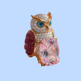 Enigma Owl Lab Diamond Brooch