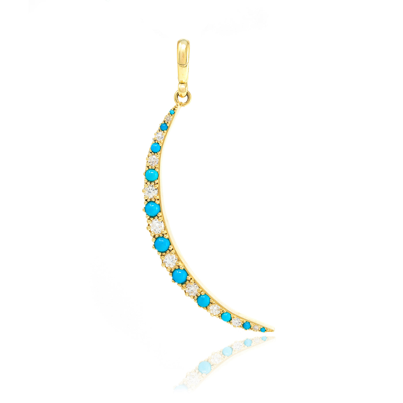 Multi Stone Crescent Charm