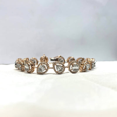 Dramatic Pear-Round Lab Diamond Bracelet