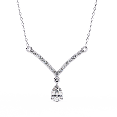 Lab Diamond Solitaire Necklace Classic Anniversary Jewelry