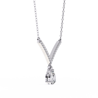 Lab Diamond Solitaire Necklace Classic Anniversary Jewelry