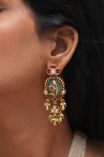 Lopamudra Holdali Gold Traditional Earrings | Sone Pe Suhaga