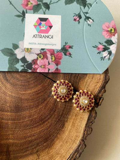 Talaf Polki Meenakari Indian Studs