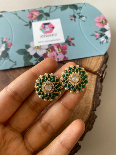 Talaf Polki Meenakari Indian Studs