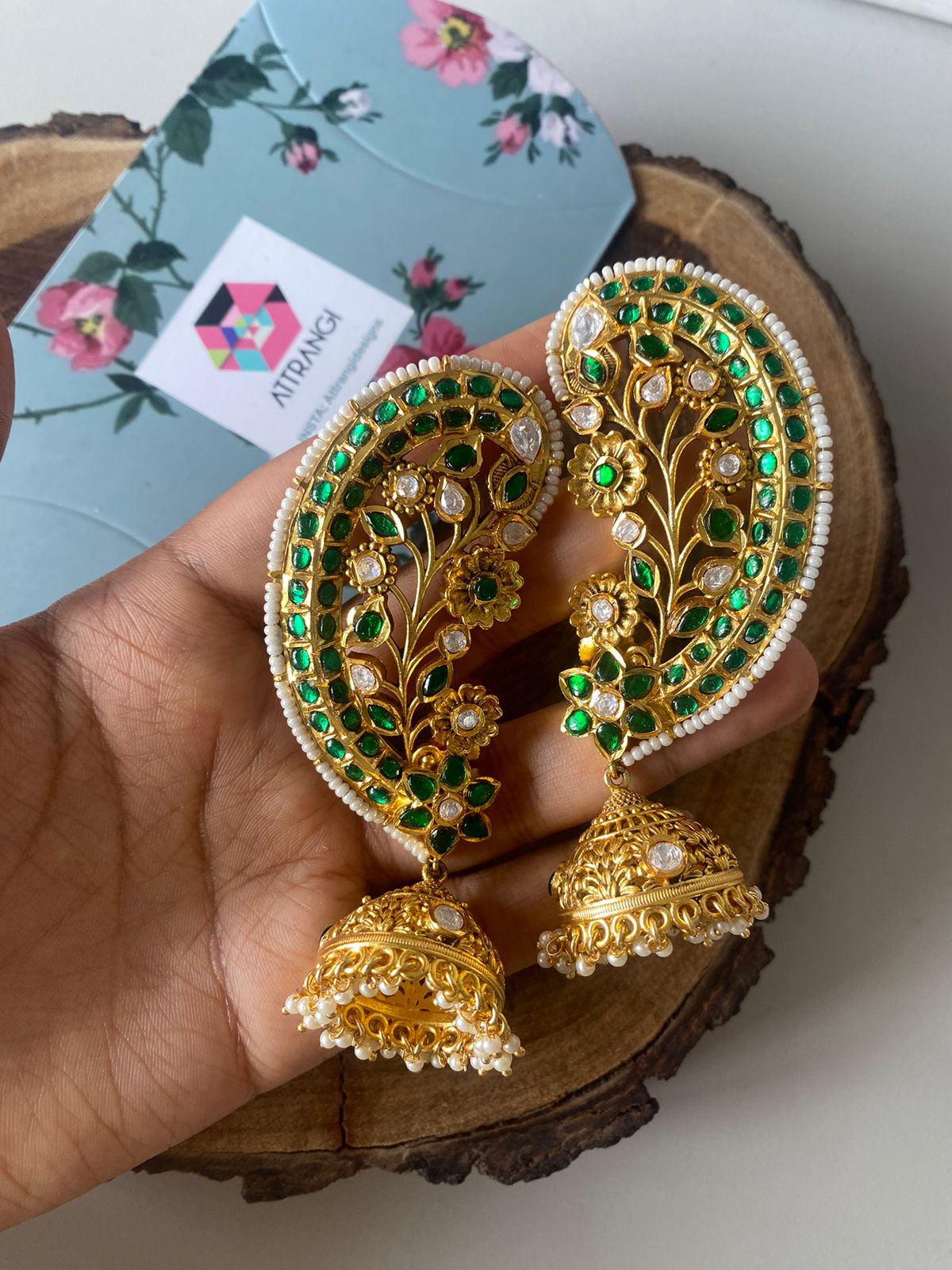 Jugni Earcuff Big Polki Indian Jhumka