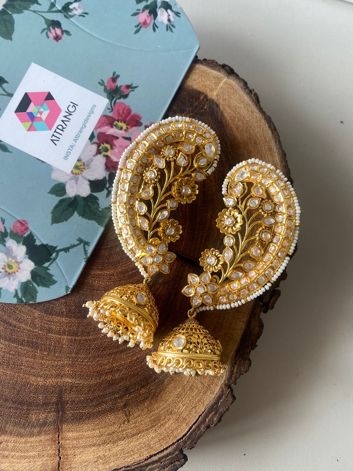 Jugni Earcuff Big Polki Indian Jhumka