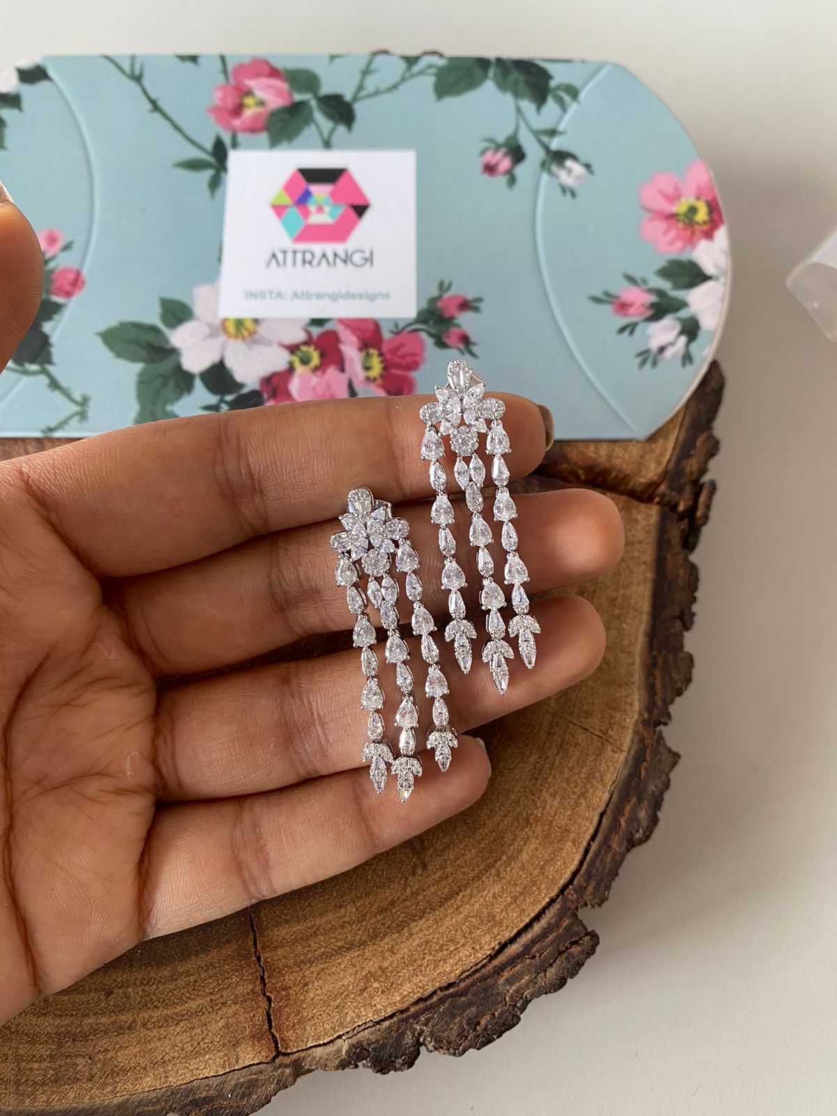 Ananya Diamond Sleek Long Earrings