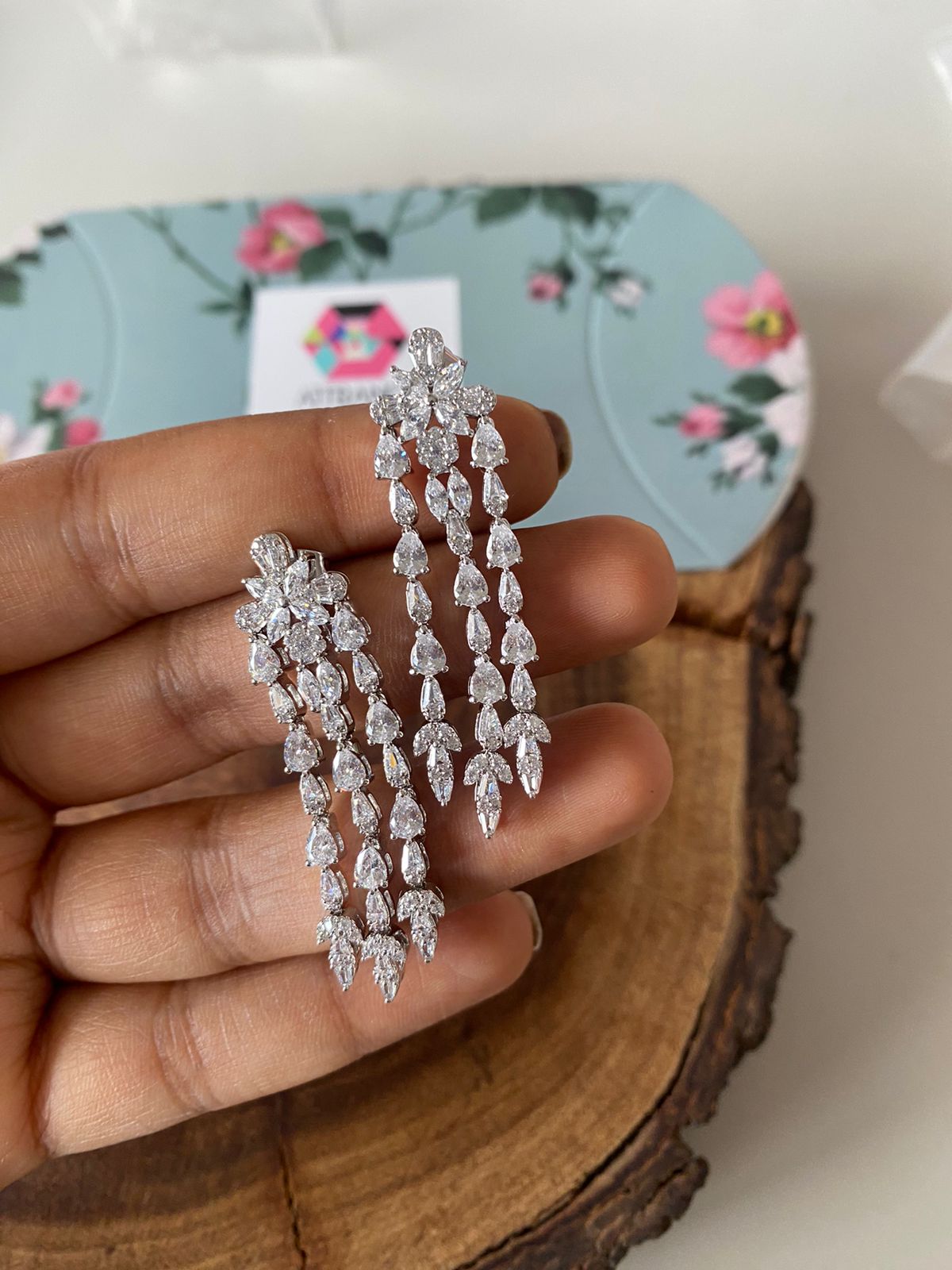 Ananya Diamond Sleek Long Earrings