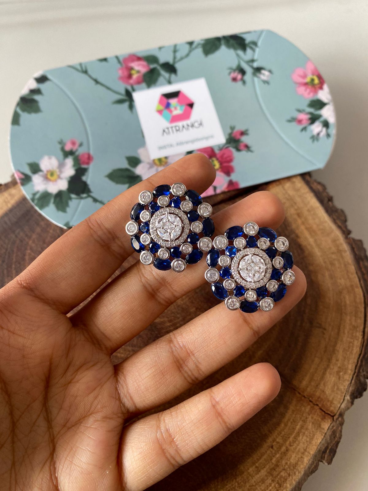 Globe Famous Diamond Coloured Stone Studs