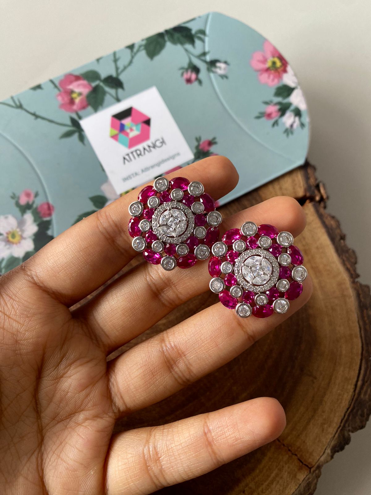 Globe Famous Diamond Coloured Stone Studs