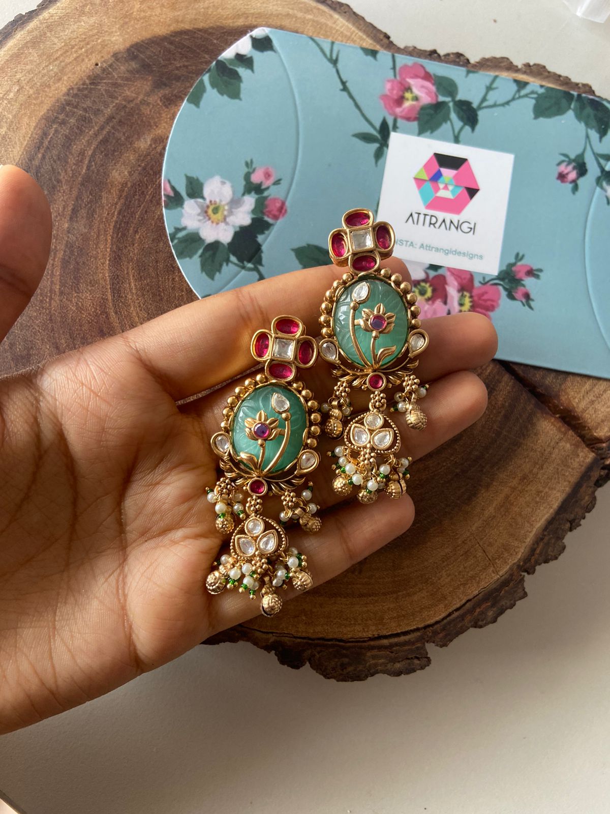 Lopamudra Holdali Gold Traditional Earrings | Sone Pe Suhaga