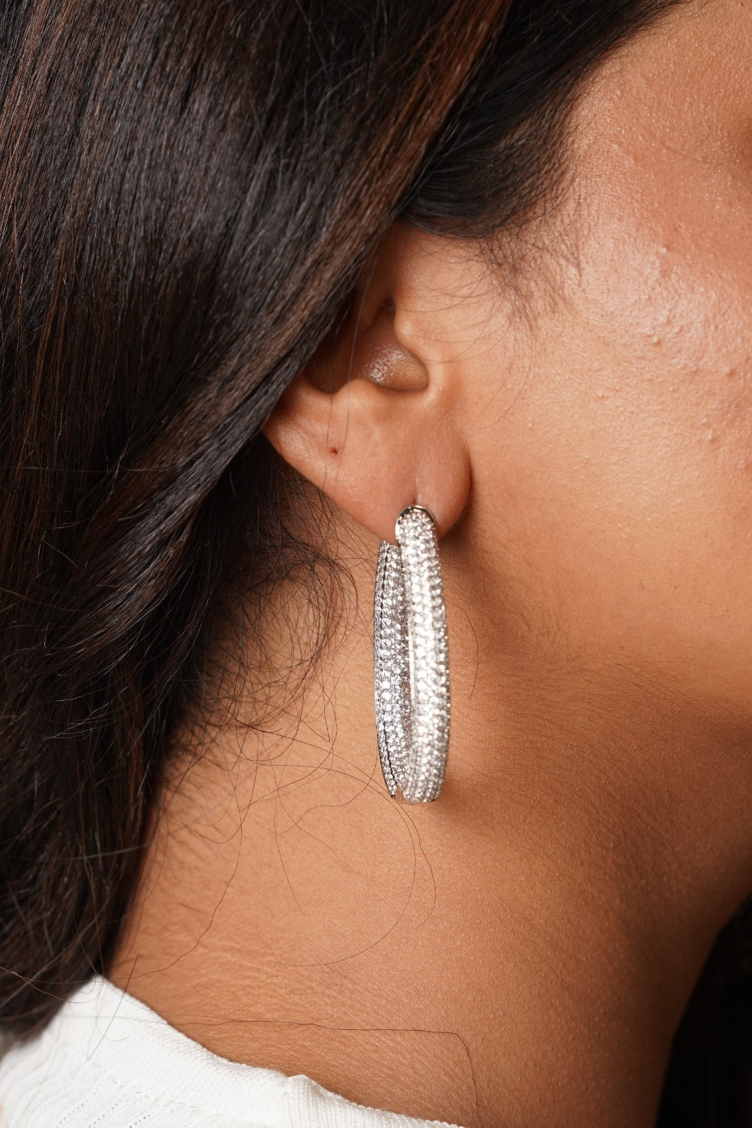 Thick Rich Big Diamond All Over Hoops