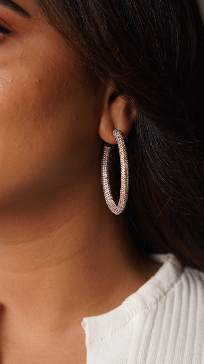 Thick Rich Big Diamond All Over Hoops