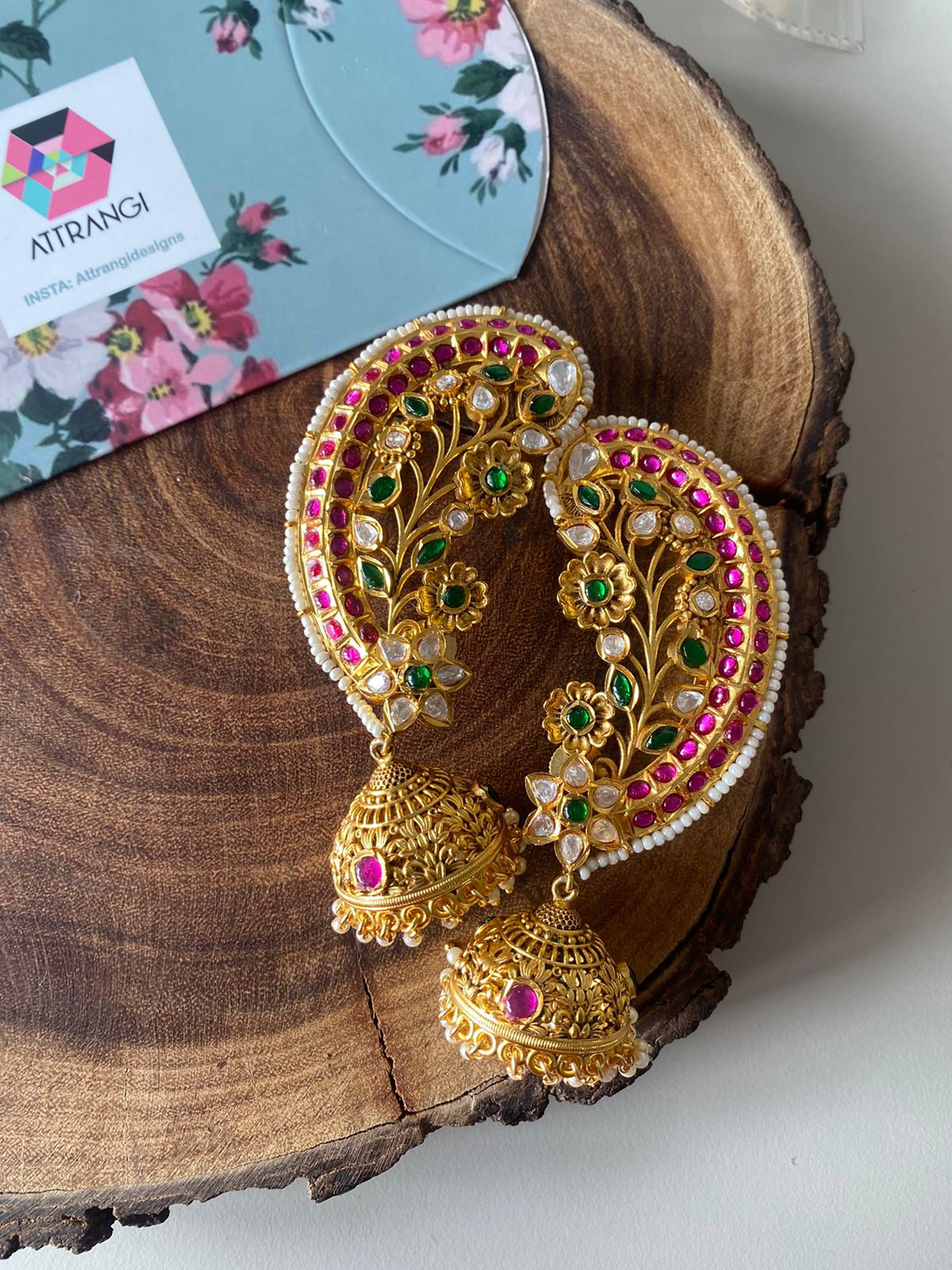 Jugni Earcuff Big Polki Indian Jhumka