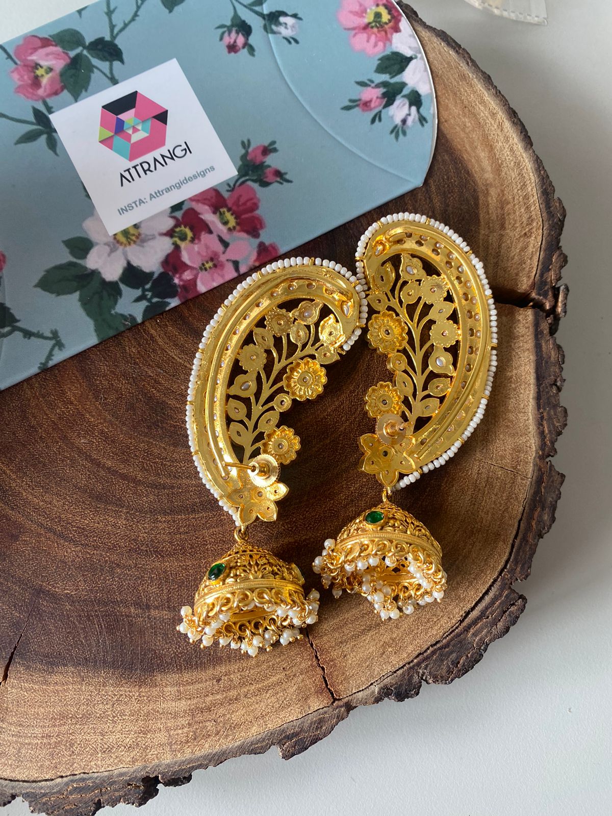 Jugni Earcuff Big Polki Indian Jhumka